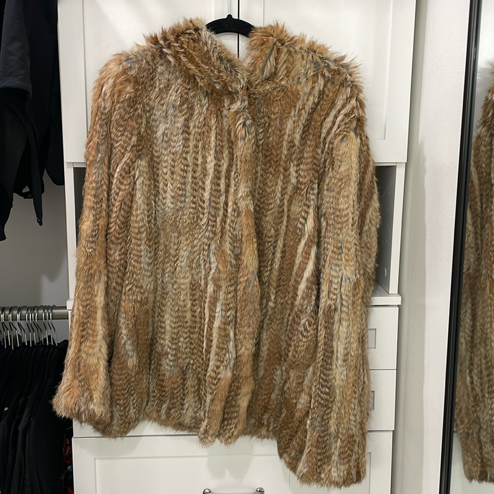 Elizabeth and James Genuine rabbit fur jacket